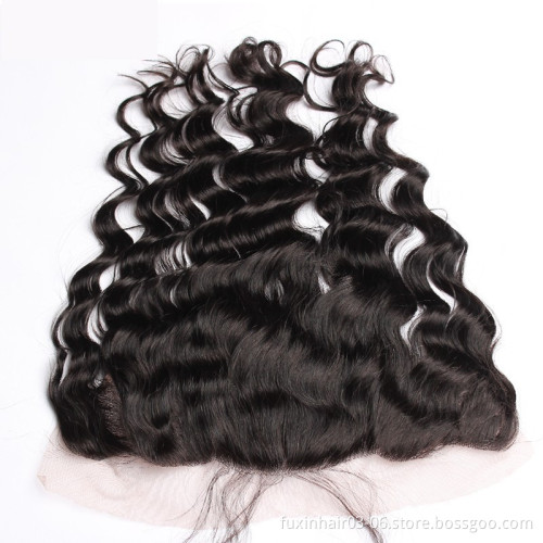 Peruvian Raw Hair Bundle with Lace 13X4 Deep Wave With Frontal